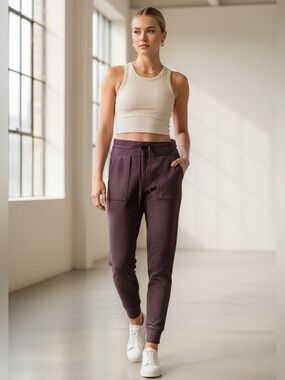aerie Plum Drawstring Track Slim Fit Joggers